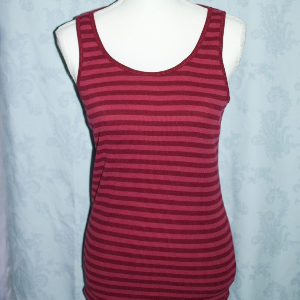 Maroon Striped Tank Top